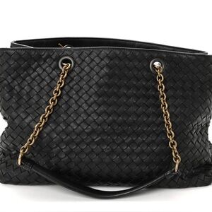Bottega Veneta Intrecciato Tote Bag Leather Black